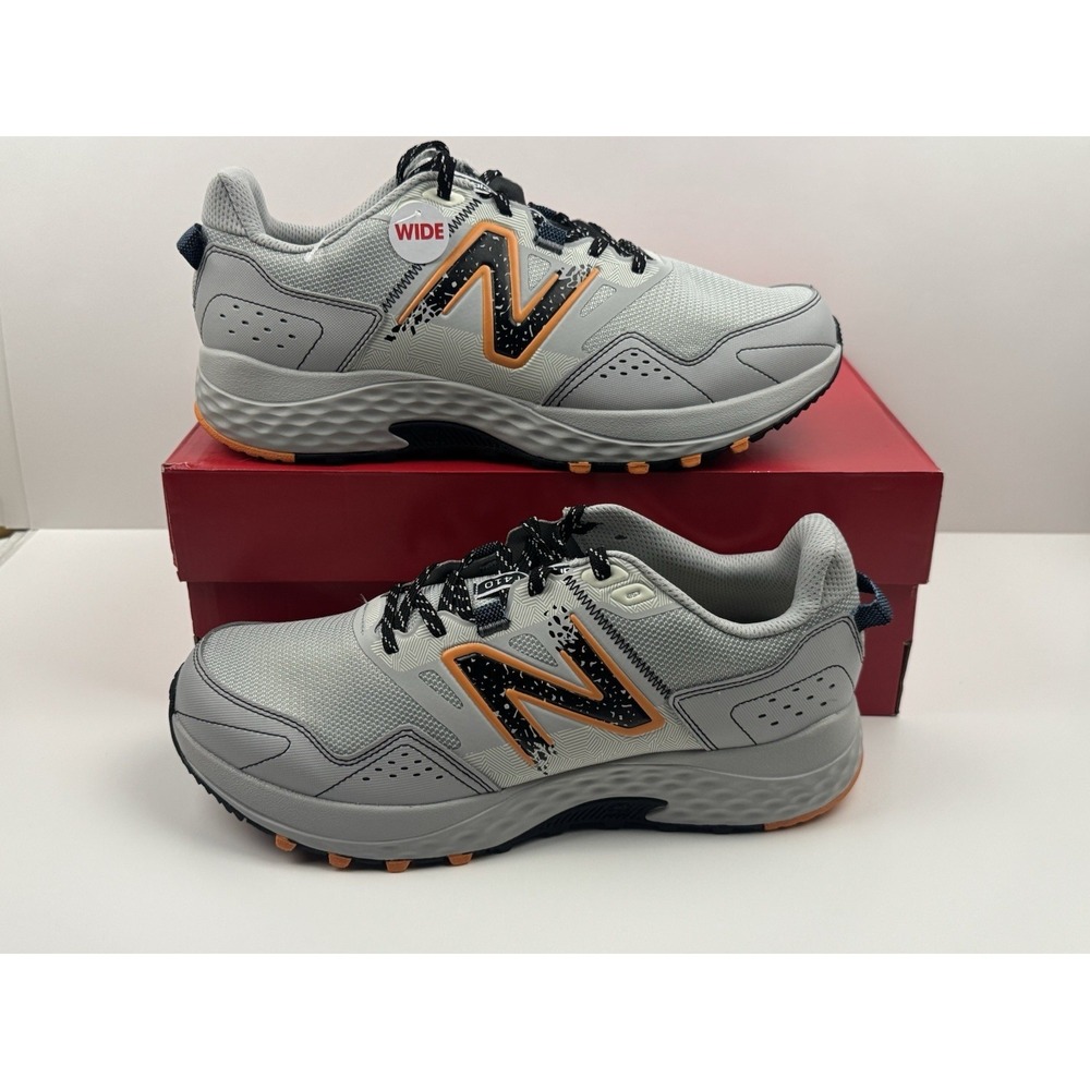 New Balance 410v8 Trail Running Shoe Men's Size‎ 9 4E Wide Grey/Orange No Insole